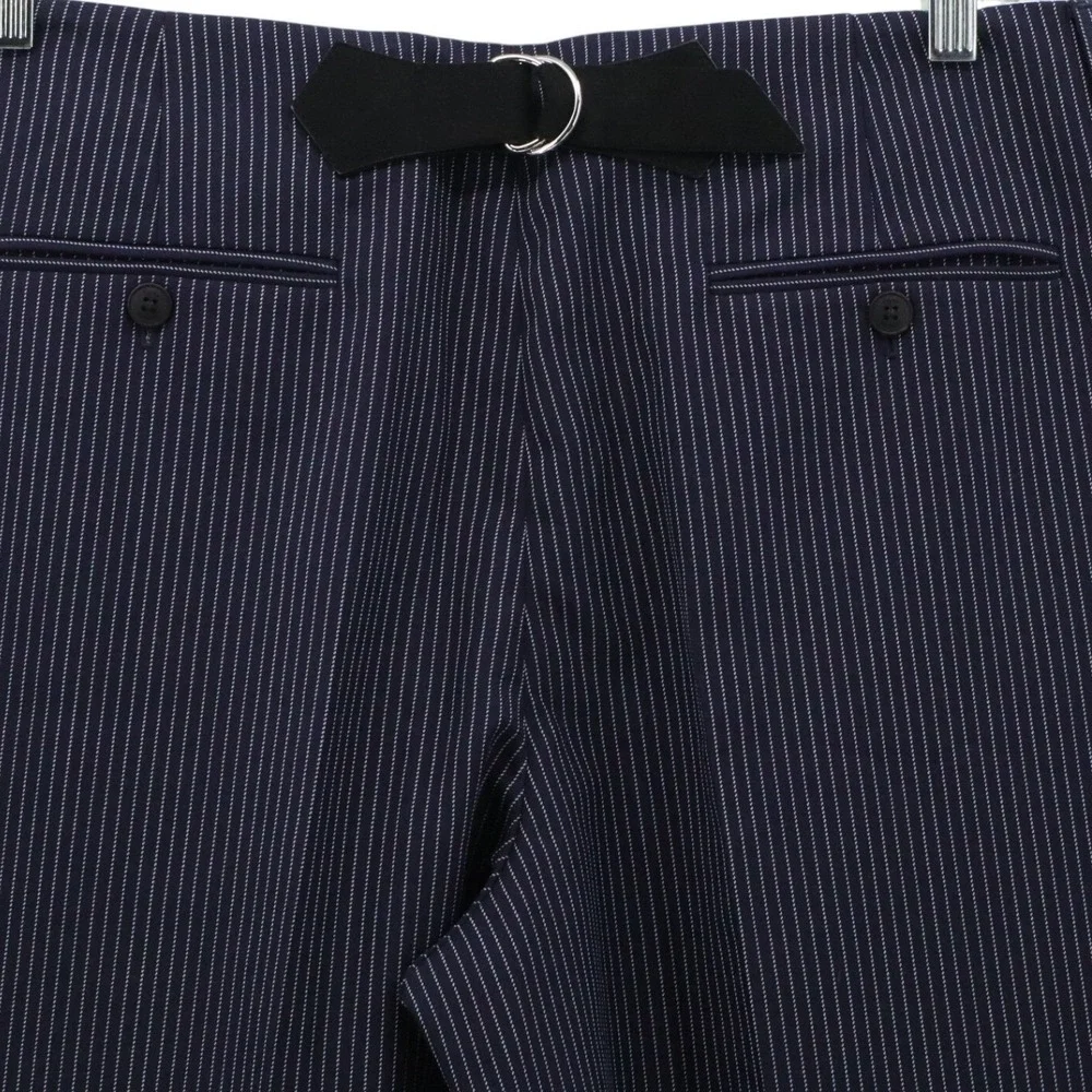 Tory Burch Crepe‎ Tailored Pants Relaxed Fit Navy Pinstripe Size 8
